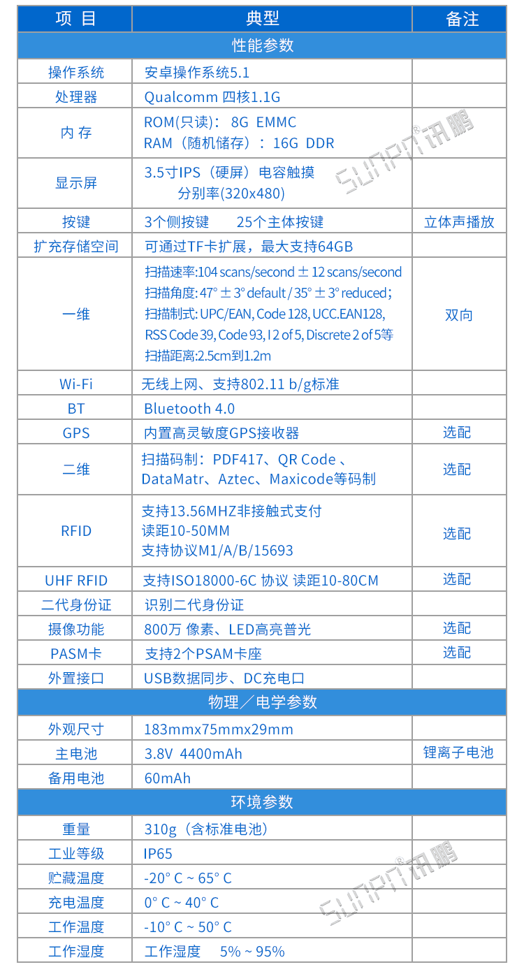 MES系統手持終端產品參數 MES系統手持終端產品參數