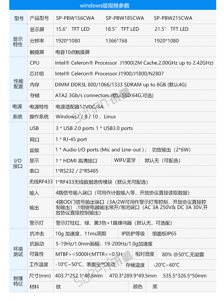 工業(yè)一體機(jī)參數(shù) 工業(yè)一體機(jī)參數(shù)