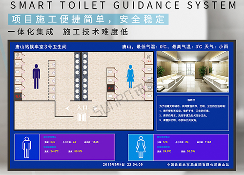 唐山站候車室衛生間智能顯示屏_訊鵬案例 