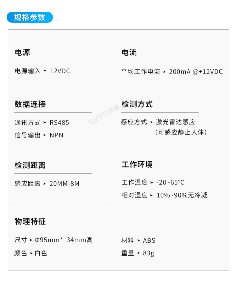 激光雷達(dá)人體感應(yīng)器產(chǎn)品參數(shù) 激光雷達(dá)人體感應(yīng)器產(chǎn)品參數(shù)