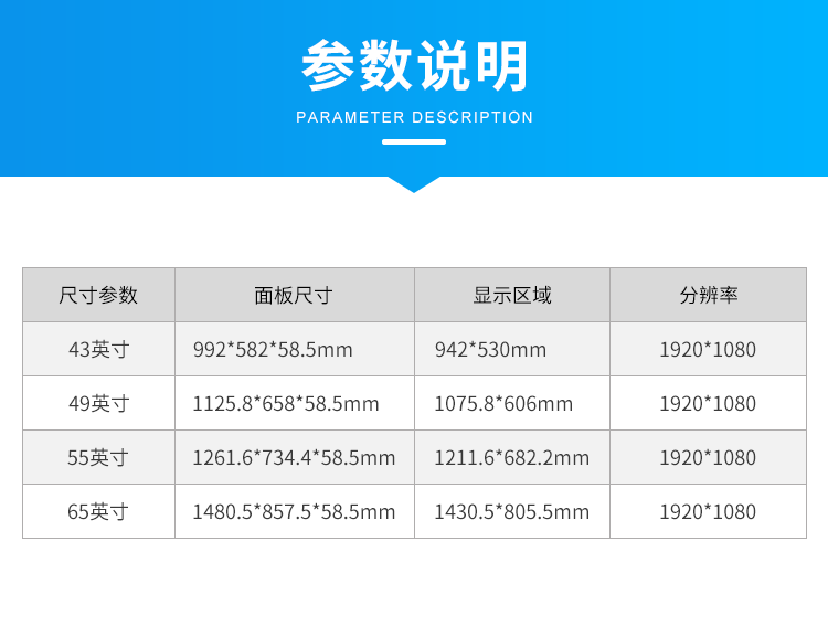 工業觸摸一體機-參數說明 工業觸摸一體機-參數說明