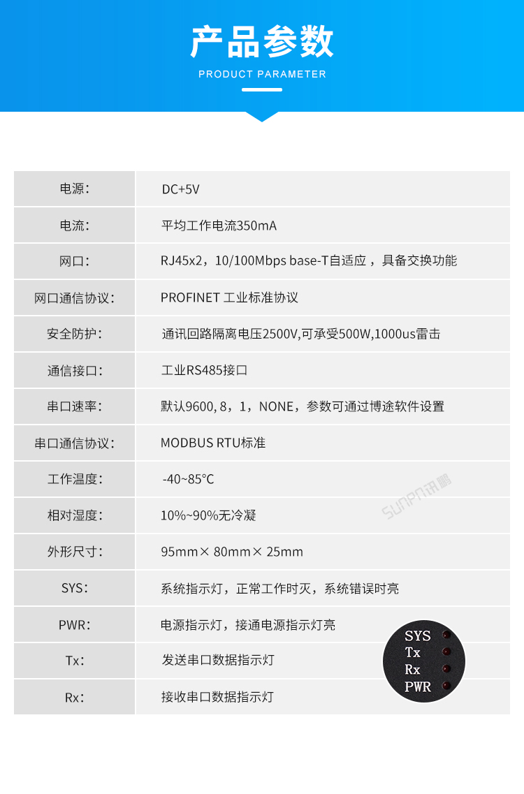 PROFINET模塊-產品參數(shù) PROFINET模塊-產品參數(shù)