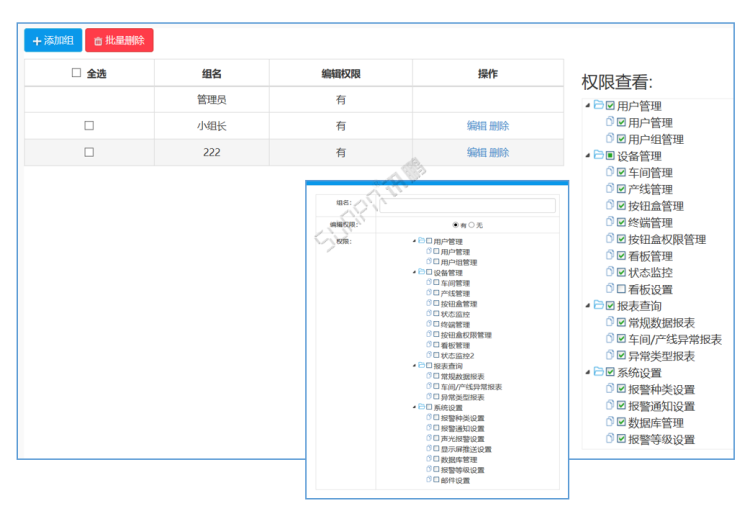 車間生產管理系統-用戶組管理 車間生產管理系統-用戶組管理