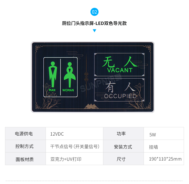 公廁有人無人指示牌-硬件解決方案 公廁有人無人指示牌-硬件解決方案