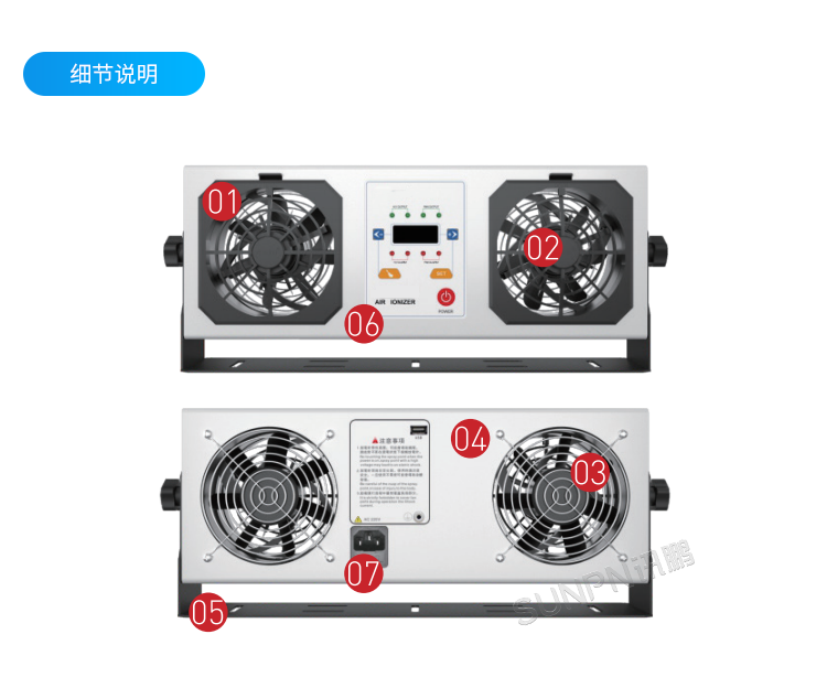 工業除靜電離子風機-SP-40AR細節說明 工業除靜電離子風機-SP-40AR細節說明