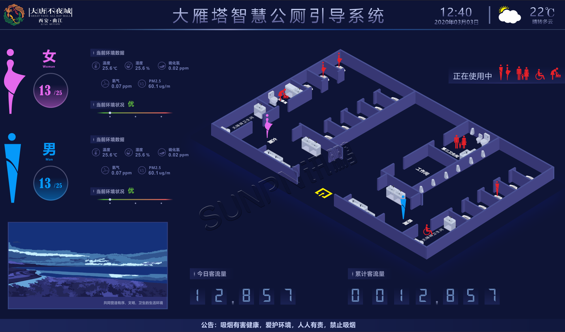 西安大雁塔智慧公廁引導(dǎo)系統(tǒng)案例