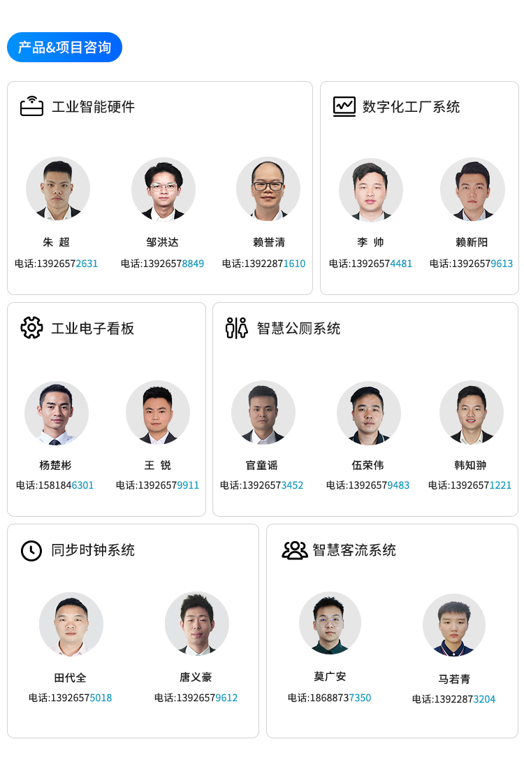 產品項目咨詢-聯系方式